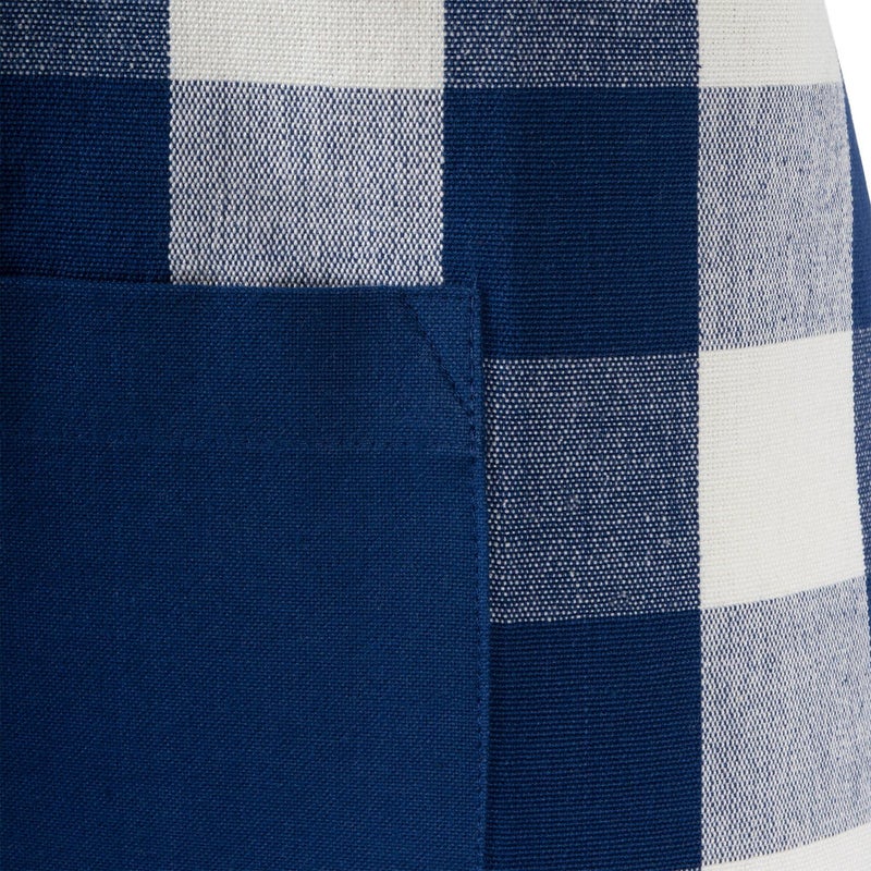 DII Unisex Buffalo Check Kitchen Collection, Classic Farmhouse Chef Apron, One Size, Navy & Cream - Image 1