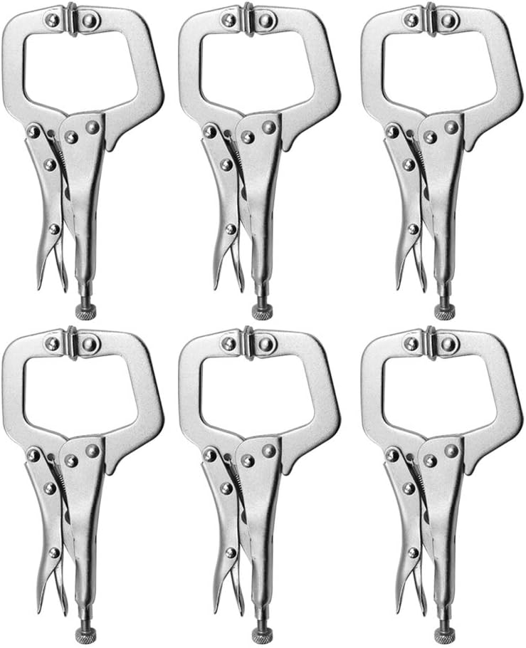 Anxingo 6 Pack 6 Inch C-Clamp Locking with Swivel Pads Heavy Duty Pliers for Craftsmen Home Workshop - Image 1