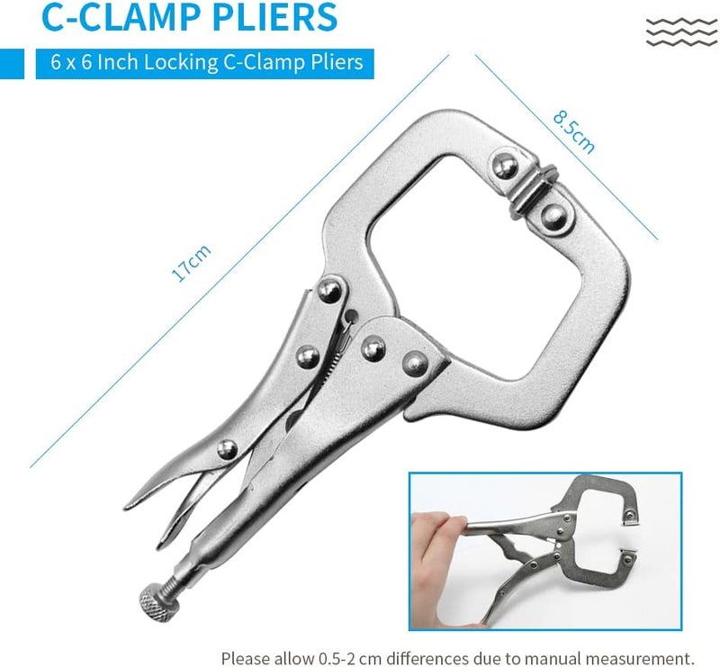 Anxingo 6 Pack 6 Inch C-Clamp Locking with Swivel Pads Heavy Duty Pliers for Craftsmen Home Workshop - Image 2