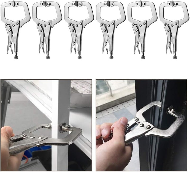 Anxingo 6 Pack 6 Inch C-Clamp Locking with Swivel Pads Heavy Duty Pliers for Craftsmen Home Workshop - Image 4