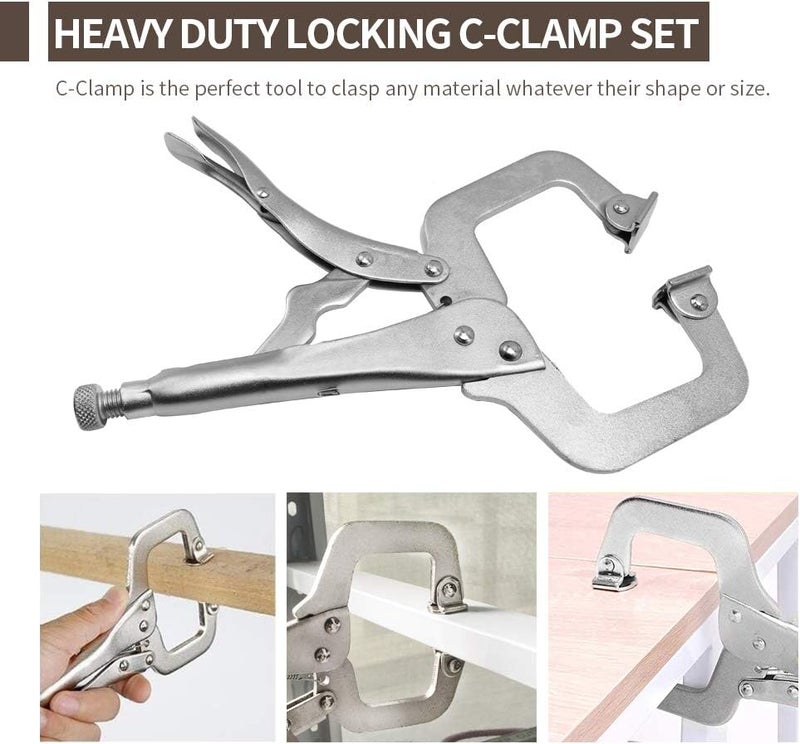 Anxingo 6 Pack 6 Inch C-Clamp Locking with Swivel Pads Heavy Duty Pliers for Craftsmen Home Workshop - Image 5