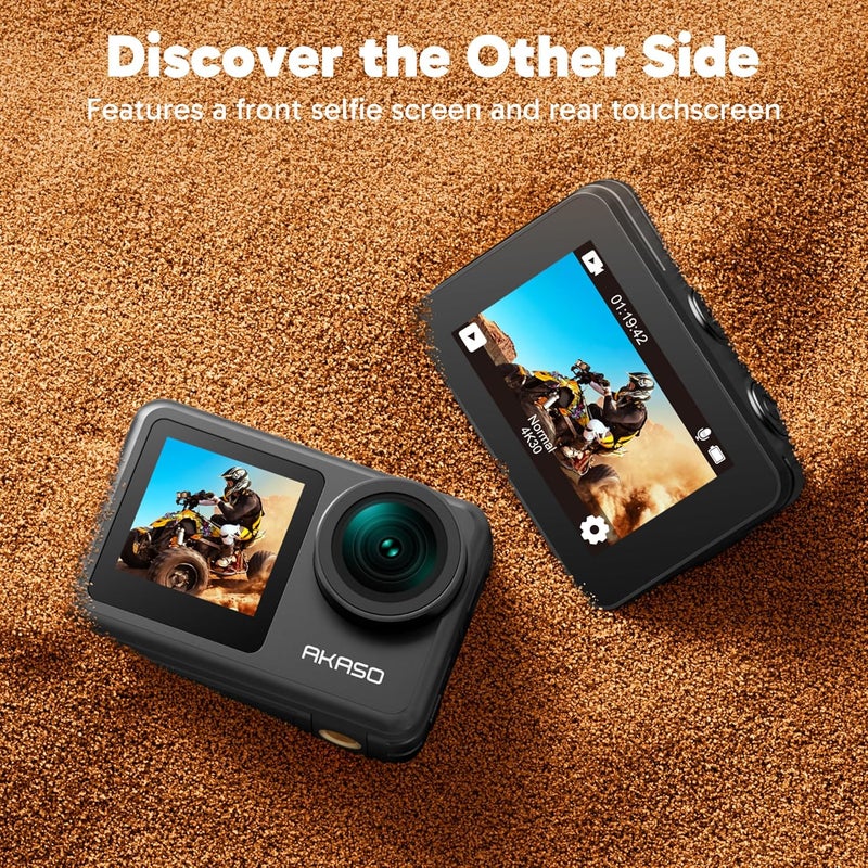 Akaso Brave 7 LE 4K30FPS 20MP Action Camera with 64GB Micro SD Card 40M Underwater Camera WiFi Waterproof Camera with Touch Screen EIS 2.0 Zoom Remote Control Vlog with 2X 1350mAh Batteries - Image 3