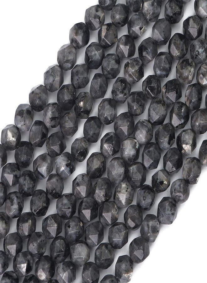 BEADIA Faceted Natural Black Spectrolite Stone Round Beads 8mm 36cm/Strand for Jewelry Making - Image 1