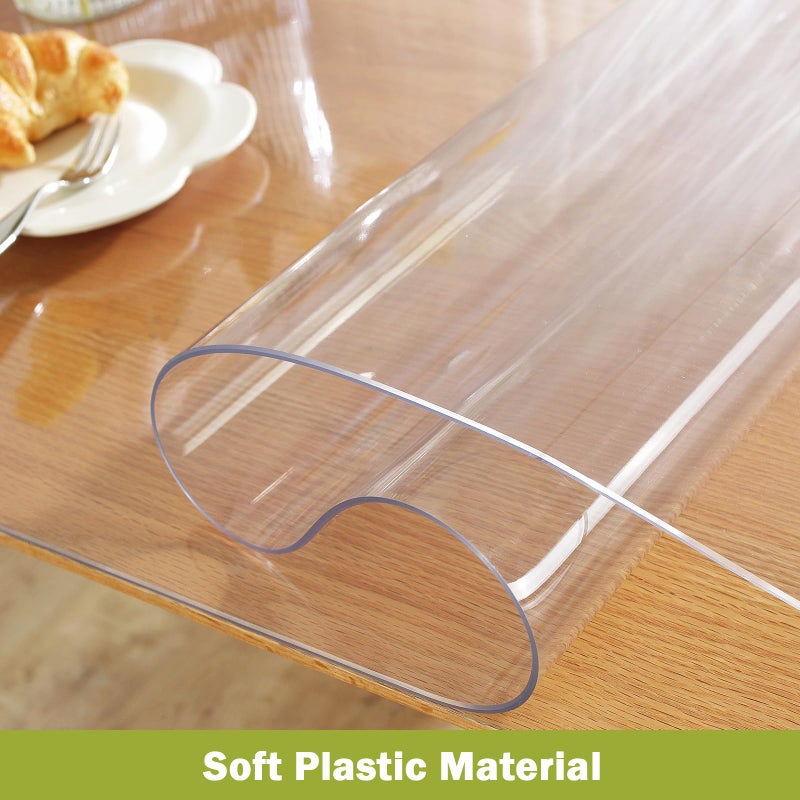 OstepDecor Clear Table Protector 16 x 30 Inch, 1.5mm Thick Plastic Table Cover, Waterproof PVC Clear Table Cover Protector, Desk Protector Mat, Writing Desk Pad for Desktop, Coffee & Dining Room Table - Image 3