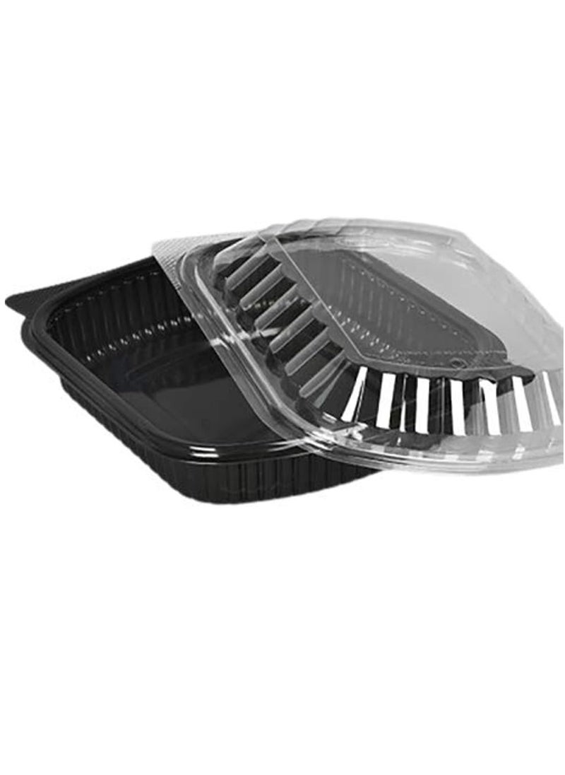 Generic Pack of 5 Microwave Boxes Insulated Healthy Food Storage Containers With Lids Black  - Image 1