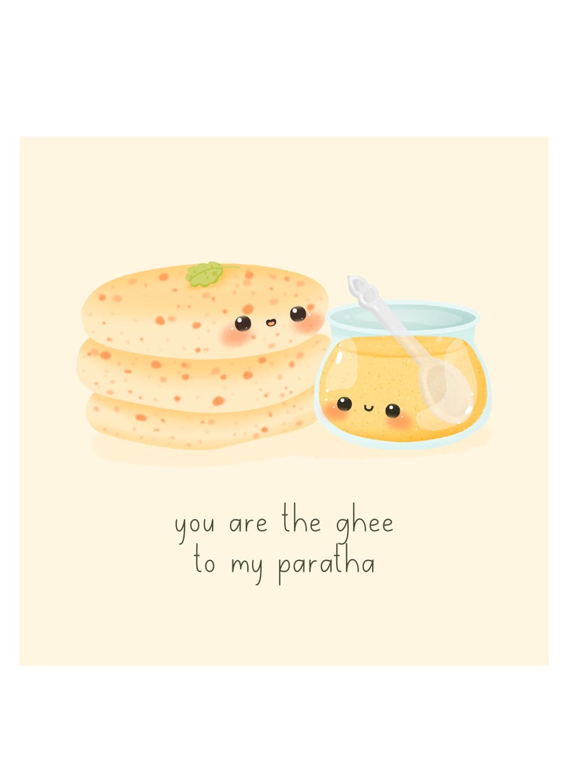 Peacock Supplies Food Couples Greeting Card Paratha And Ghee - Image 2