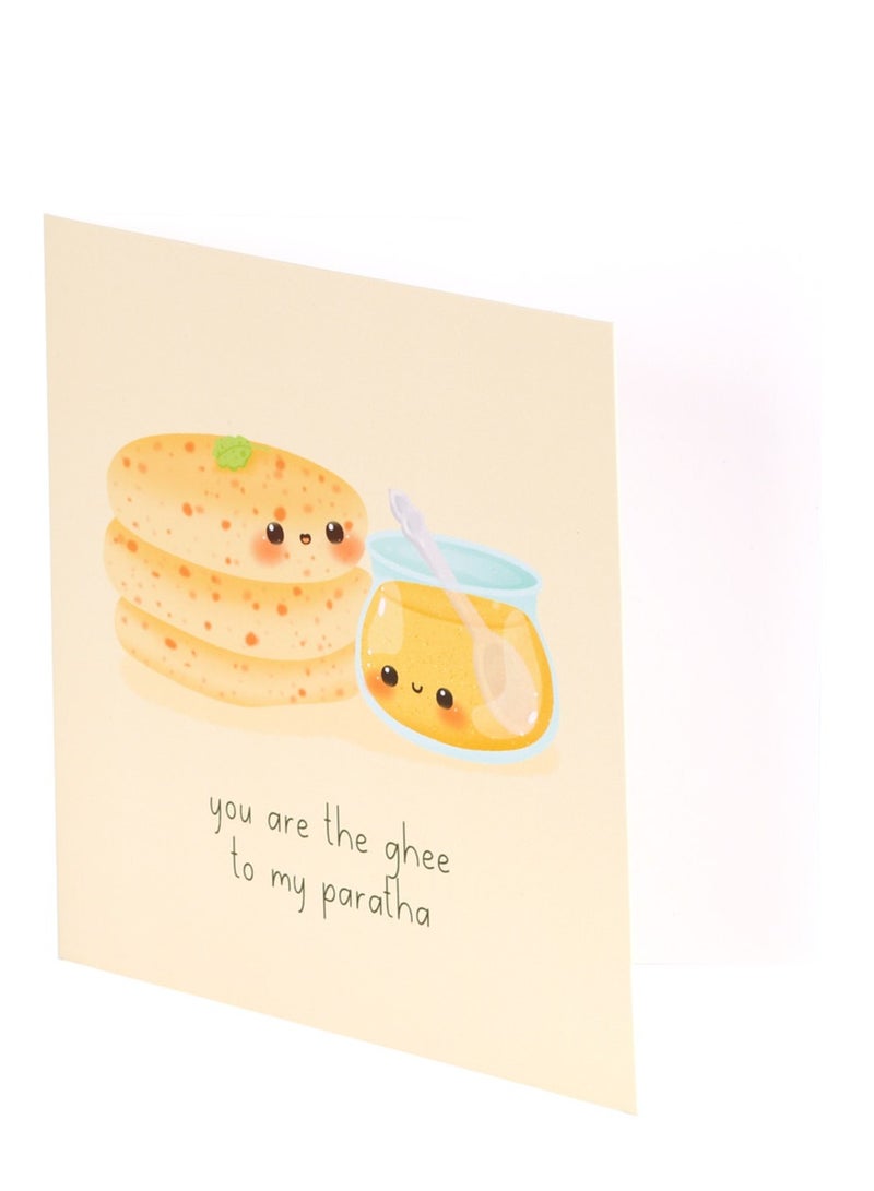 Peacock Supplies Food Couples Greeting Card Paratha And Ghee - Image 3