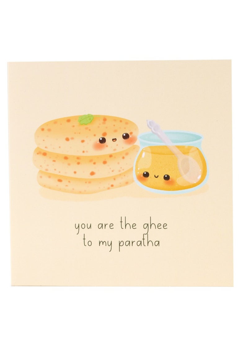 Peacock Supplies Food Couples Greeting Card Paratha And Ghee - Image 4