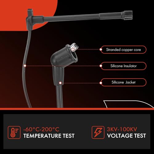 A-Premium Ignition Spark Plug Wires Set of 6 Compatible with Nissan Frontier 1999-2004, Pathfinder 1996-2000, Xterra 2000-2004 & Infiniti QX4 1997-2000, 3.3L - Image 5