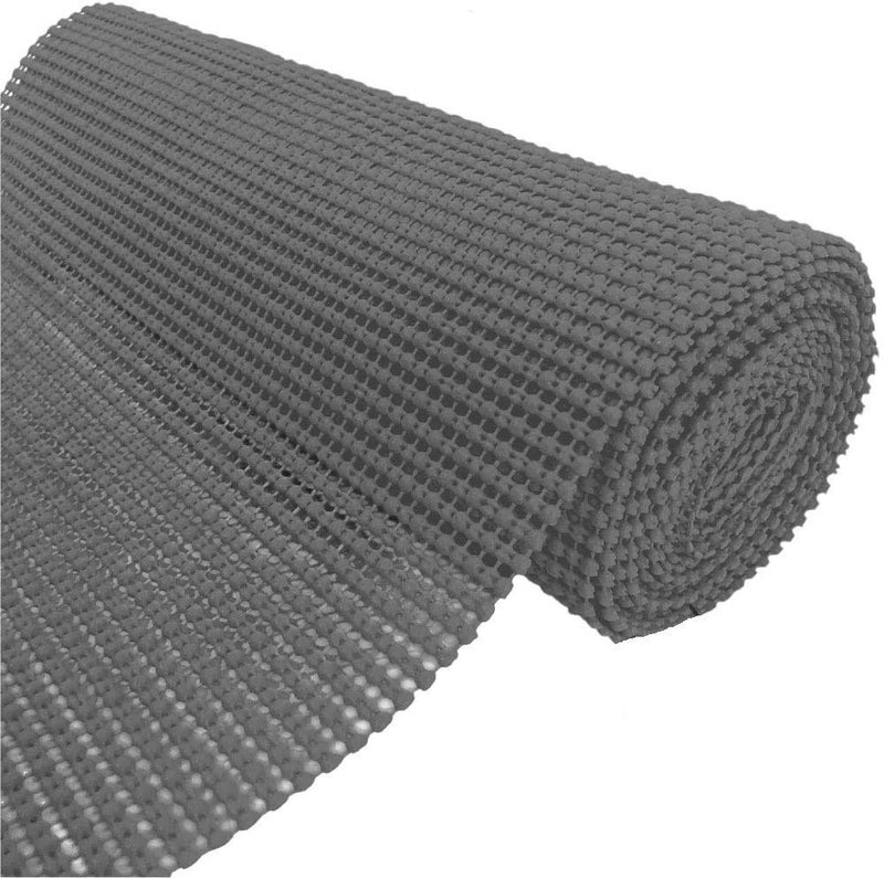 Ash  Roh Ash & Roh® - Anti Slip Drawer Mat for Shelf and Shelves, Strong and Durable Non-Adhesive Grip Liner Mat for Bedroom Wardrobe Cabinet and Kitchen Place mats (Stone Grey, 30 X 500 cm) - Image 1