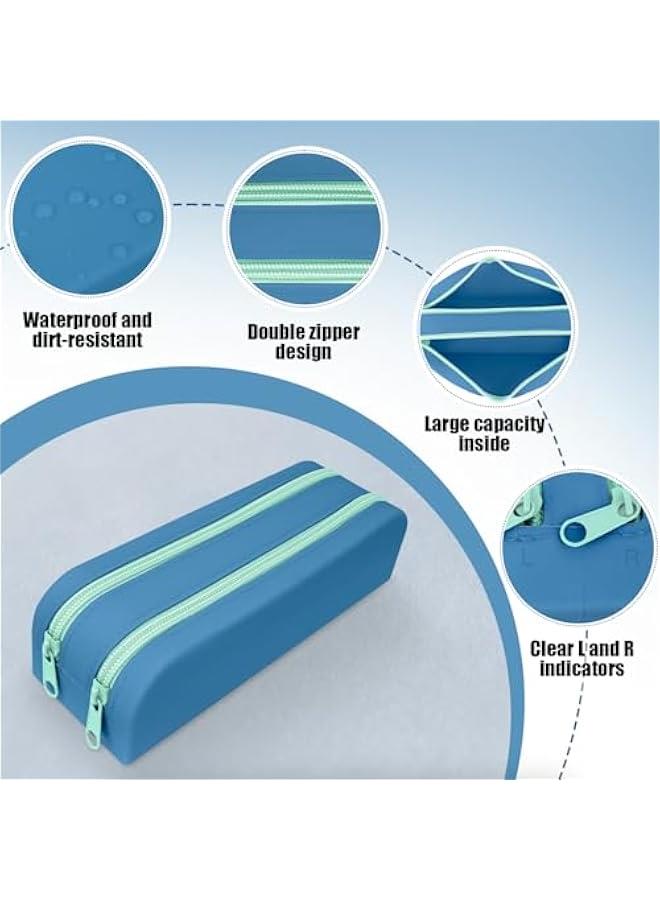 عربست منظم العدسات اللاصقة اليومي، حافظة من السيليكون مقاومة للماء مع تسمية واضحة لليمين واليسار، حافظة عدسات الاتصال اليومية القابلة للتصرف مزدوجة الجانب مع حافظة عدسات الاتصال المحمولة للسفر. - Image 2