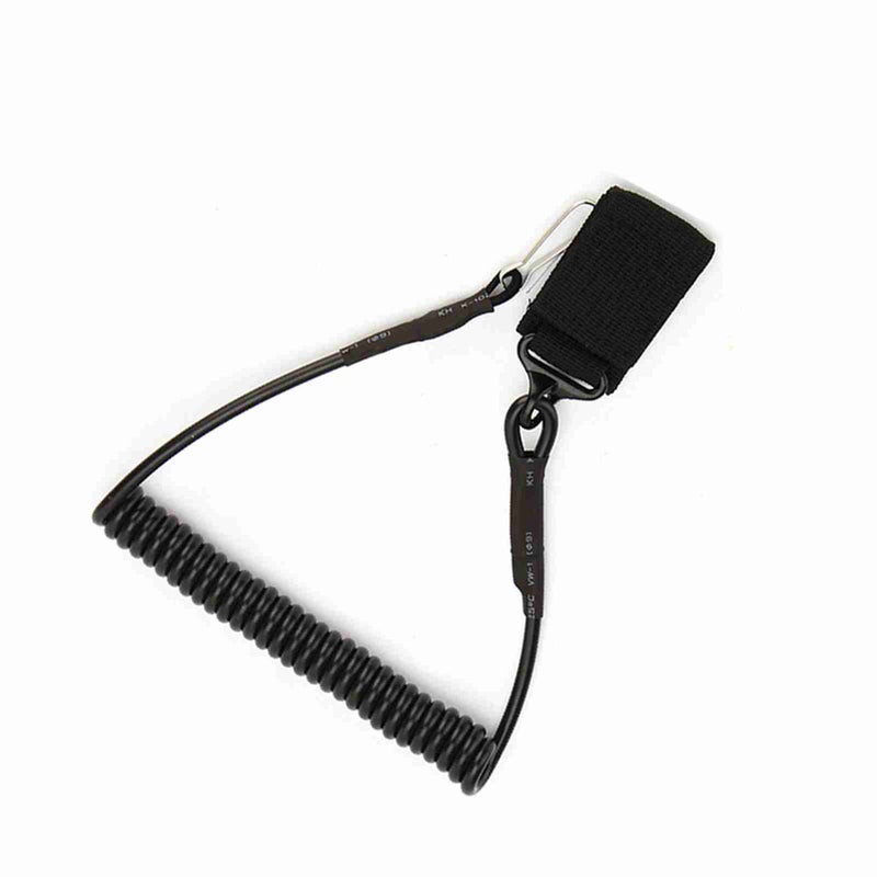 Adjustable Tactical Pistol Lanyard Sling Elastic Hand Belt Chain Secure Spring - Image 1