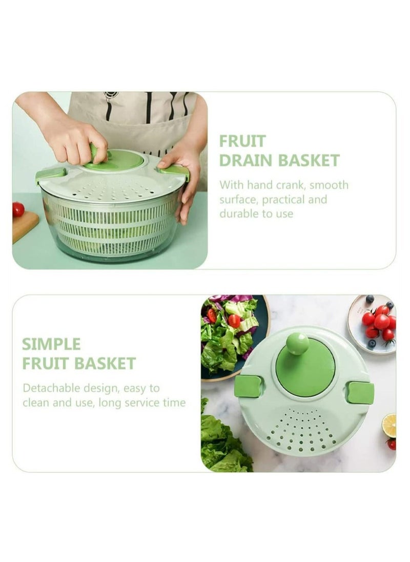 Y&D - Fruits and Vegetables Dryer, Dry Off Drain Lettuce with Ease for Tastier Salads Hollow Basket, Hand-Cranked Vegetable Dehydrator Kitchen Washing Drying, Green - Image 1