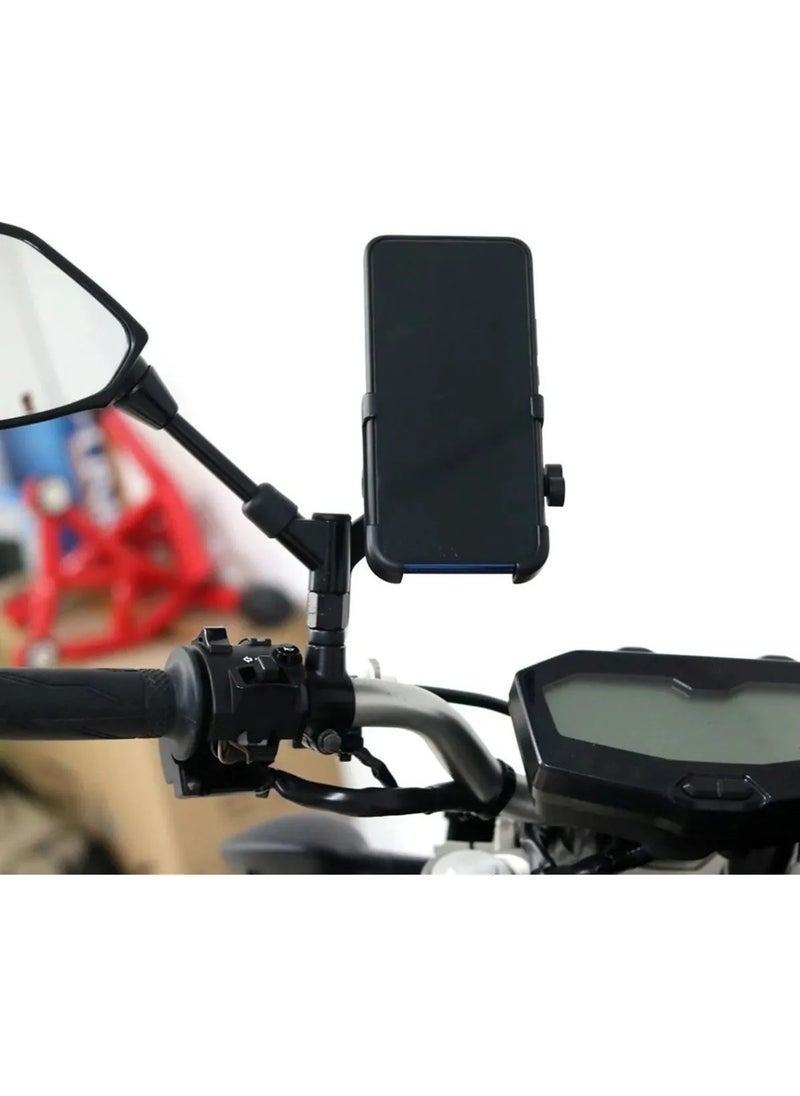 Zoli Bicycle and Motorcycle Phone Holder Mirror Mount Aluminum Metal Alloy 360 Degree Movement  - Image 4