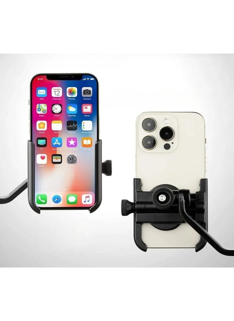 Zoli Bicycle and Motorcycle Phone Holder Mirror Mount Aluminum Metal Alloy 360 Degree Movement  - Image 1