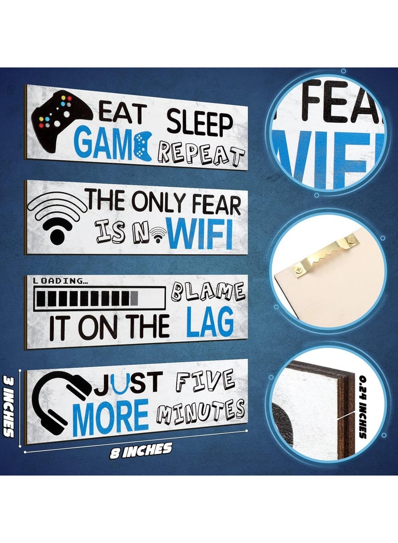 Today Idea 4 Pcs Gaming Wall Decor for Room Gaming Decorations Signs Printed Video Game Wall Art Colorful Gaming Posters for Game Themed Room Wall, 8 x 3 Inch(Simple,Classic Color) - Image 2