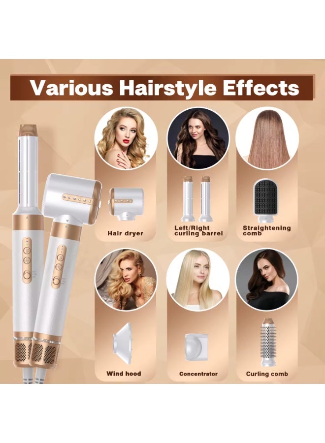 Raxoom 7 in 1 white Hair Styler Brush & Hair Dryer, Hair Curler,Hot Air Brush Set,110000 RPM High Speed Multi Styler Hair Straightener,Automatic Curling hair for Fast Drying Curling Volumizing Straightening - Image 3