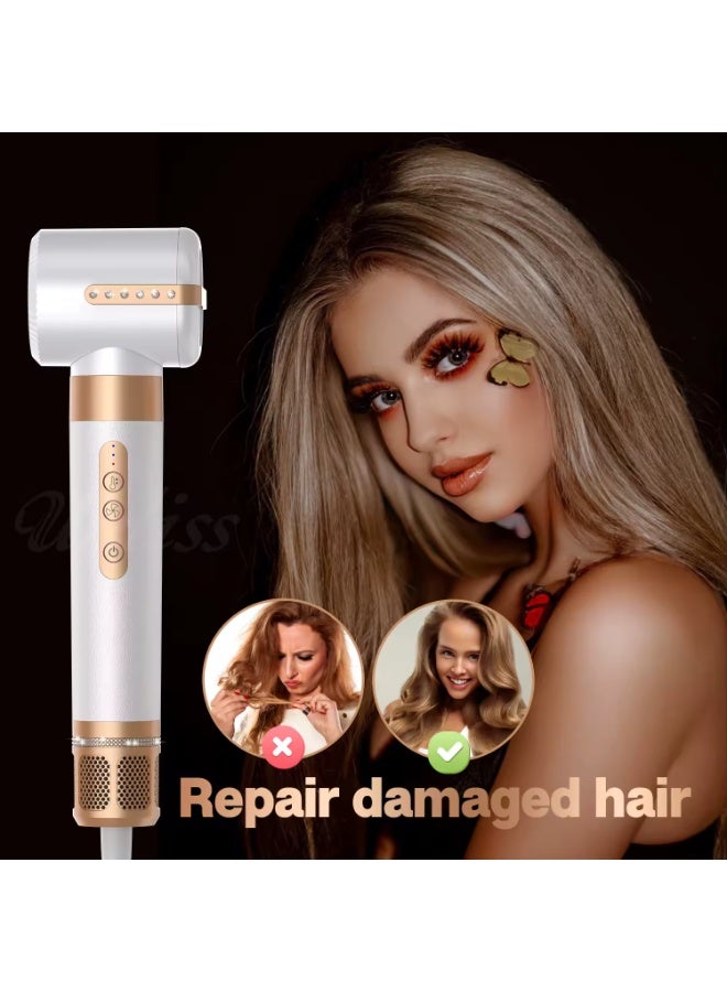Raxoom 7 in 1 white Hair Styler Brush & Hair Dryer, Hair Curler,Hot Air Brush Set,110000 RPM High Speed Multi Styler Hair Straightener,Automatic Curling hair for Fast Drying Curling Volumizing Straightening - Image 4