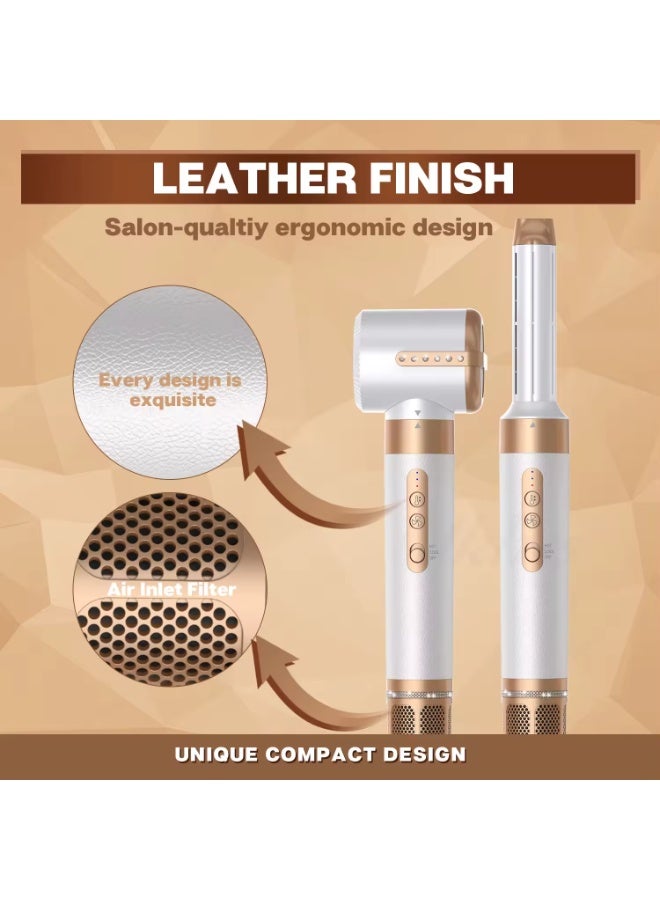 Raxoom 7 in 1 white Hair Styler Brush & Hair Dryer, Hair Curler,Hot Air Brush Set,110000 RPM High Speed Multi Styler Hair Straightener,Automatic Curling hair for Fast Drying Curling Volumizing Straightening - Image 2