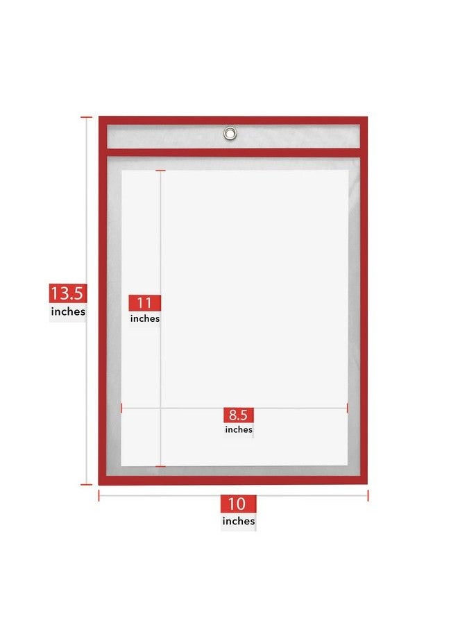 Essex Wares - 25 Pack Job Ticket Holder (Assorted Colors) By Essex Wares Use In Your Business Or In A Classroom. Easily Fits Standard 8.5 X 11 Sheets Of Paper. Hang On A Hook Or Can Write On And Wipe Away. - Image 1