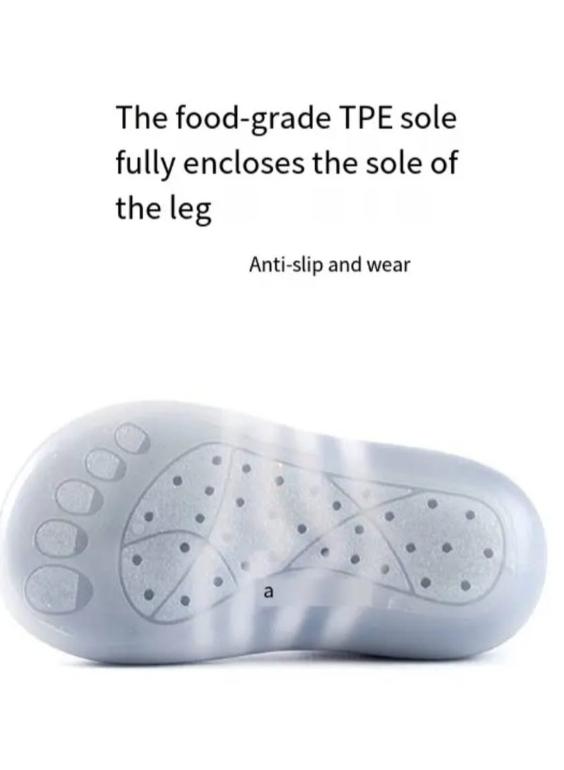 Baby Duck Non-Slip Sock Shoes, Blue Striped Soft Sole, First Walking Shoes (Blue 12-18 Months) - Image 4