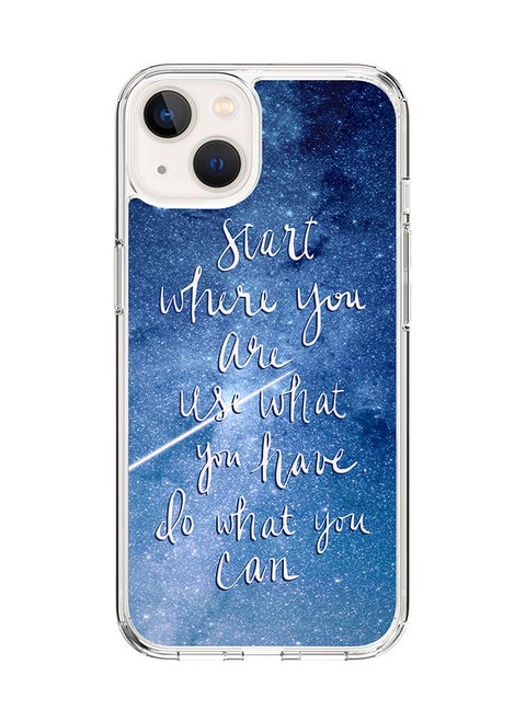 Classic Clear Case for Apple iPhone 15 Plus Hybrid Soft Case Flexible Edges Anti Drop TPU PC Gel Thin Transparent Cover - Start Use Do Full Print