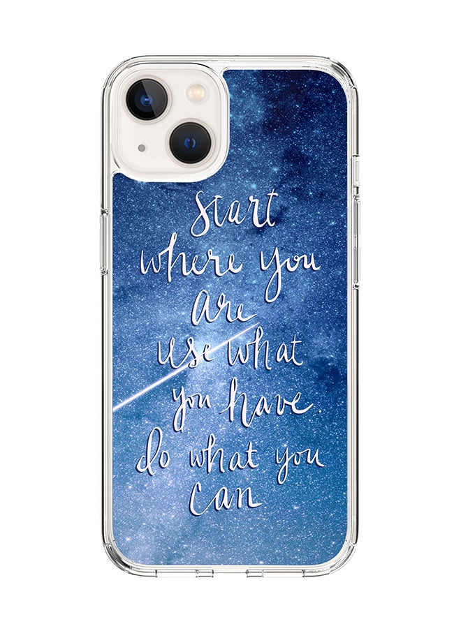 Classic Clear Case for Apple iPhone 15 Plus Hybrid Soft Case Flexible Edges Anti Drop TPU PC Gel Thin Transparent Cover - Start Use Do Full Print