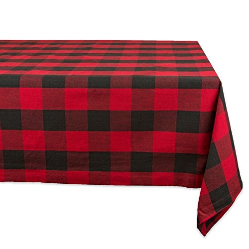 DII Buffalo Check Collection Classic Farmhouse Tablecloth Tablecloth 52x52 Red Black - Image 1