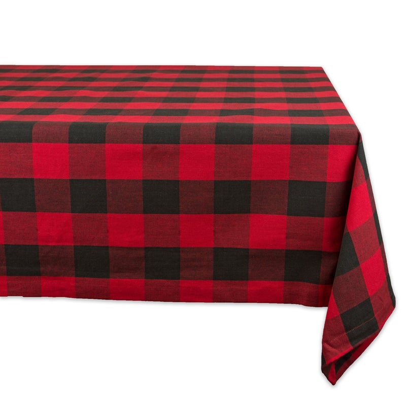 DII Buffalo Check Collection Classic Farmhouse Tablecloth Tablecloth 52x52 Red Black - Image 2