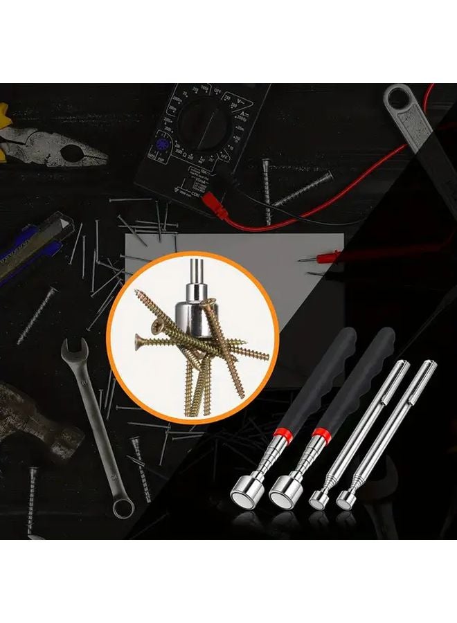 أسود 3 في 1 قضيب تلسكوبي مغناطيسي متعدد الاستخدامات قابل للتمديد لإصلاح السيارات وأعمال DIY - Image 2