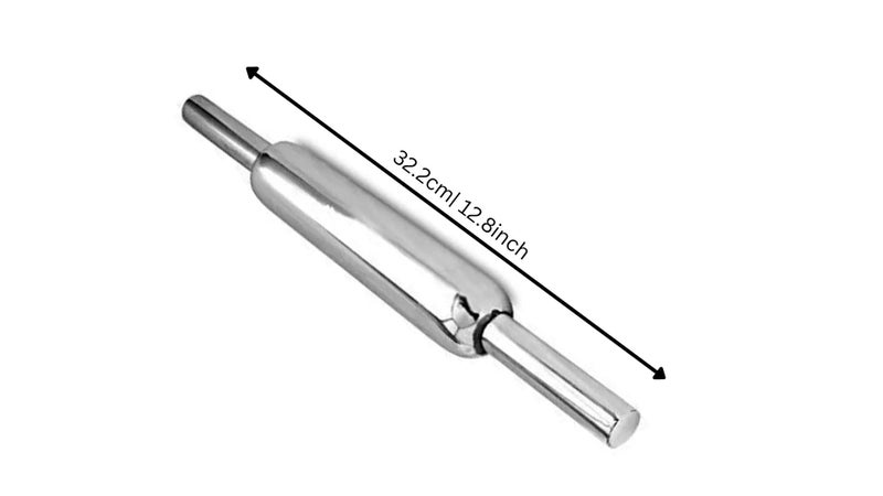 ZOOV Stainless Steel Belan Rolling Pin for Kitchen | Steel Belan for Roti | Steel Rolling Pin | Chapati Roti Roller Rolling - Image 2