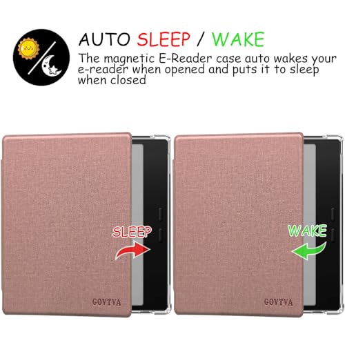 GOVTVA Transparent TPU Back Case for Onyx Boox Go Color 7 (Gen 1/2, 2024/2025) / Boox Go 7 Ultra-Thin Enhanced Auto Sleep/Wake Cover with Thickened Corners, Magnetic Closure (Rose Pink) - Image 5
