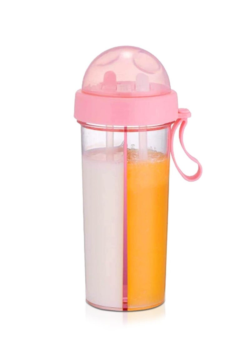 KASTWAVE Dual-Use Bottle, 20oz Sports Water Bottle Portable Two Straws Drink Cup, Portable Two Straws Couple Water Bottle for Running Climbing Gym Cycling Hiking Mountaineering - Image 1