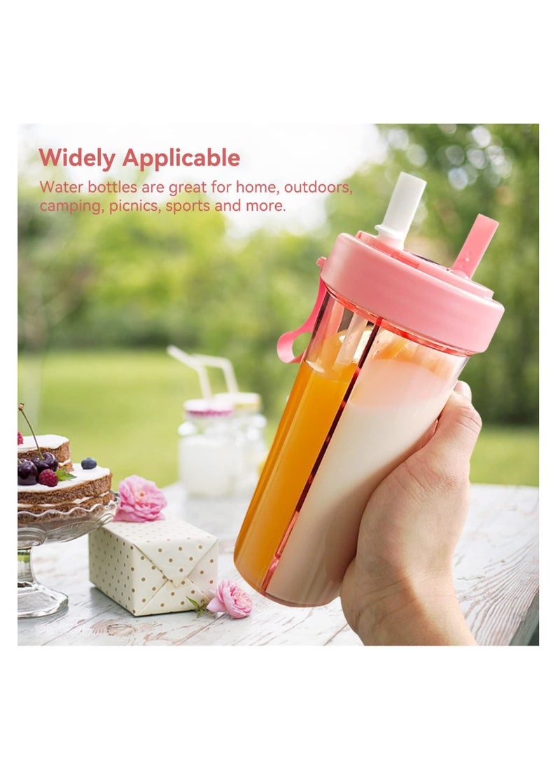 KASTWAVE Dual-Use Bottle, 20oz Sports Water Bottle Portable Two Straws Drink Cup, Portable Two Straws Couple Water Bottle for Running Climbing Gym Cycling Hiking Mountaineering - Image 3