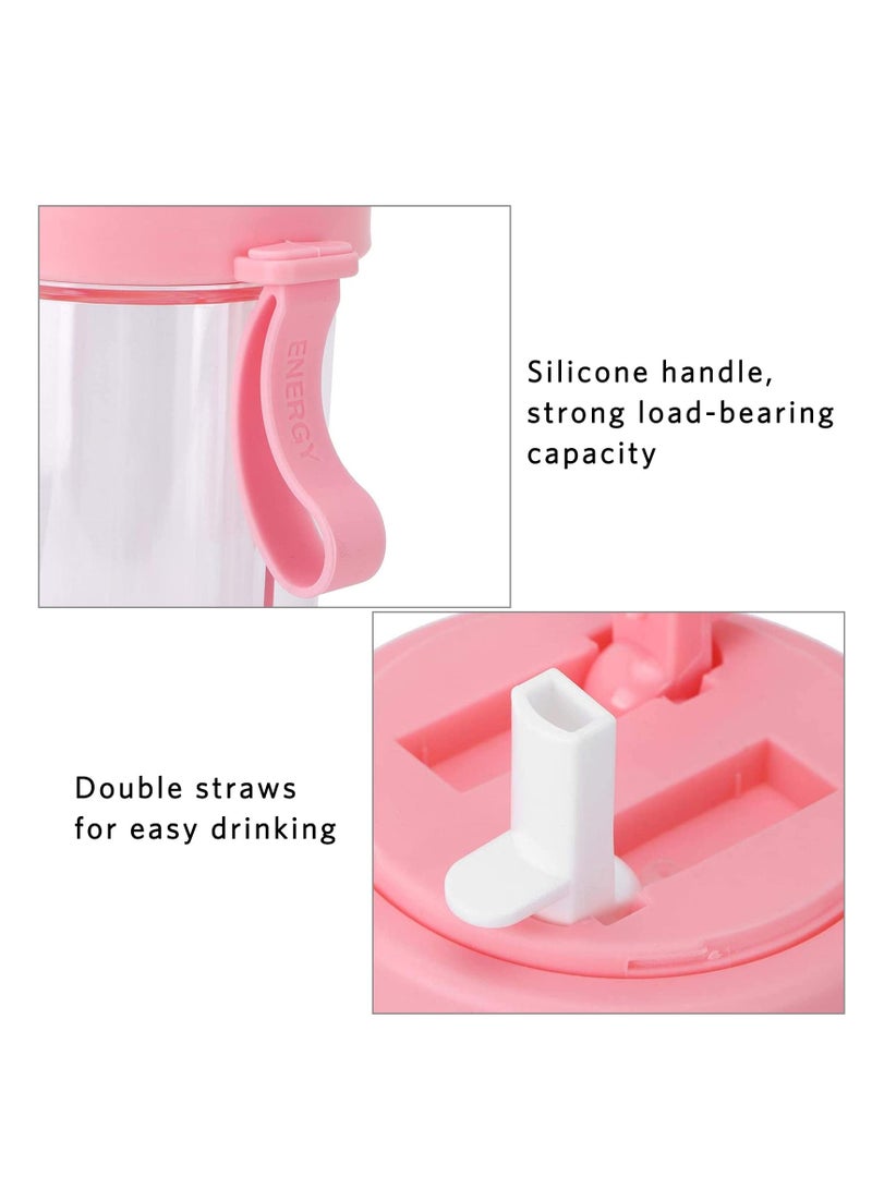 KASTWAVE Dual-Use Bottle, 20oz Sports Water Bottle Portable Two Straws Drink Cup, Portable Two Straws Couple Water Bottle for Running Climbing Gym Cycling Hiking Mountaineering - Image 4