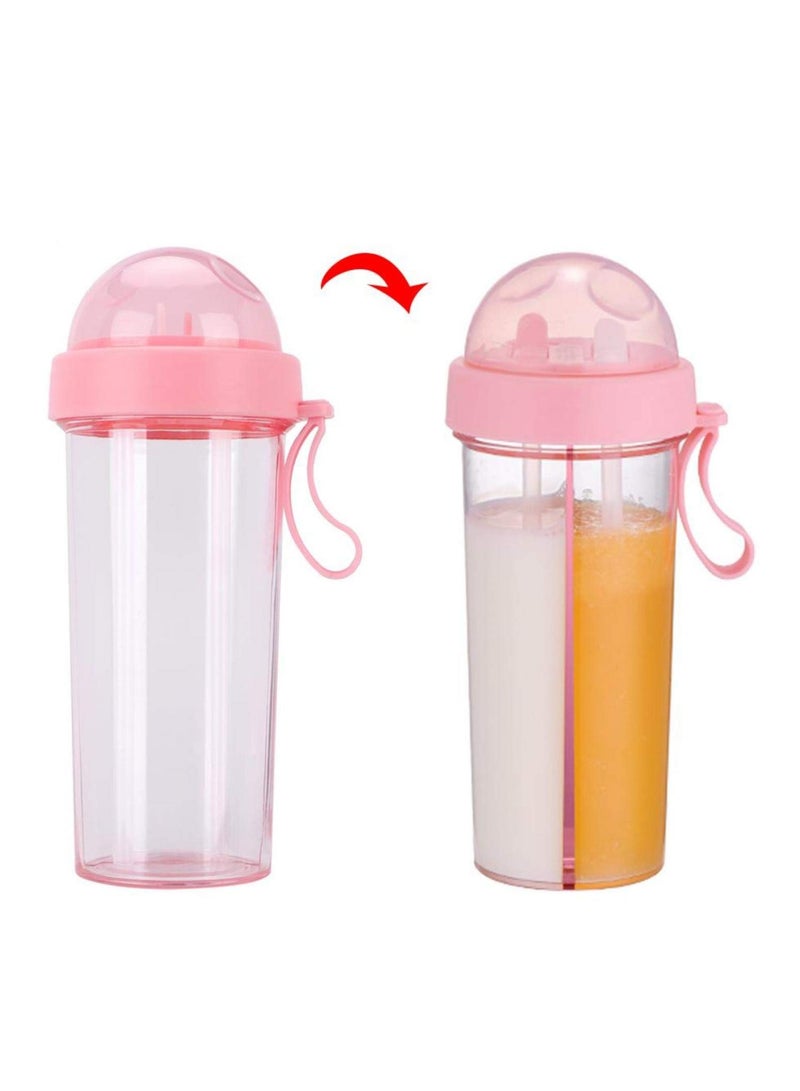 KASTWAVE Dual-Use Bottle, 20oz Sports Water Bottle Portable Two Straws Drink Cup, Portable Two Straws Couple Water Bottle for Running Climbing Gym Cycling Hiking Mountaineering - Image 5