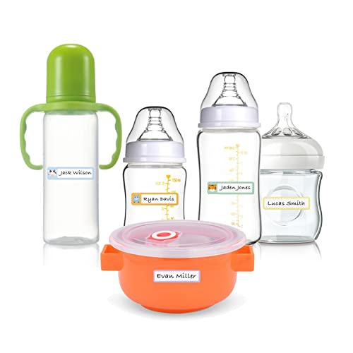 Coowayze Name Labels Name Stickers for Kids Stuff School Supplies, 96 PCS Waterproof Daycare Labels for Baby Bottles, Self Laminating, Dishwasher Safe, Personalized Name Tags for Water Bottles, Sippy Cup - Image 5