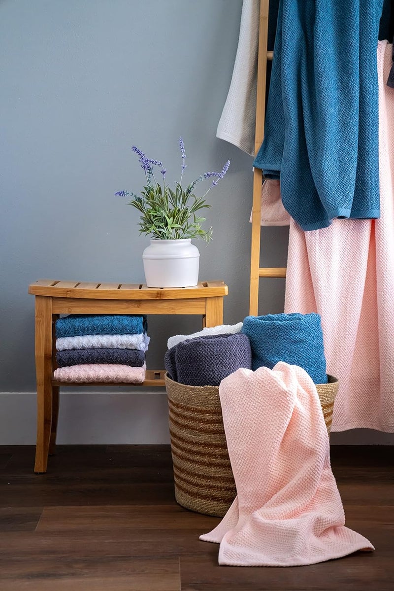 Simpli-Magic 79451 Popcorn Textured Bath Towels Set, 2 Bath Towels, 2 Hand Towels, 2 Washcloths, 6 Pieces, Gray - Image 4