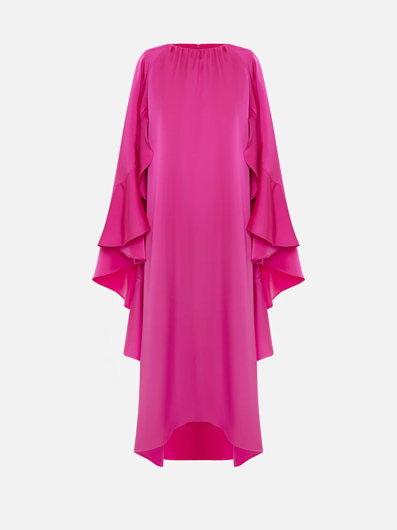 ليتشي Voluminous maxi dress with flounce sleeves