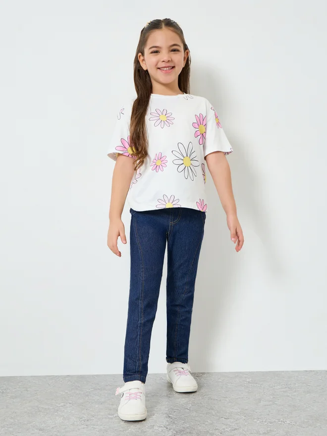 Styli Girls Dark Blue Skinny Fit Denim Jeggings