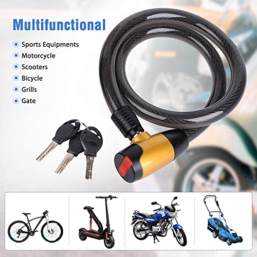 FOBOZONE Heavy-Duty Cable Lock, Anti-Theft Outdoor Waterproof Locks for Bike, Motorcycle, Warehouse,Fence Shed, Gate - Image 4