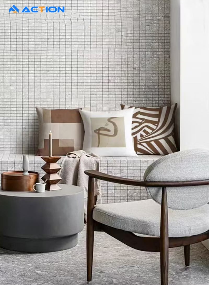 ACTION Cushion Covers Set of 4, Throw Pillow Cover, Abstract Modern Decorative Couch Pillow Case 45cm x 45cm, For Living Room Sofa Car Couch Bed Pillowcases 18x18 inches（Double sided pattern - Image 3