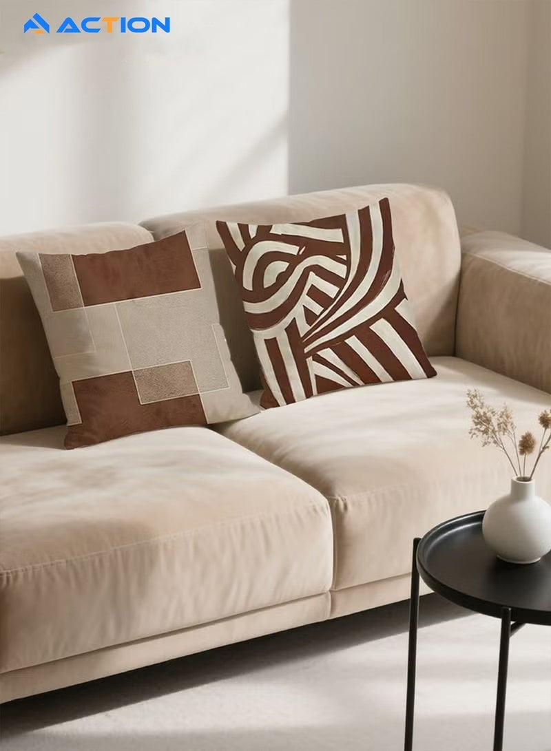 ACTION Cushion Covers Set of 4, Throw Pillow Cover, Abstract Modern Decorative Couch Pillow Case 45cm x 45cm, For Living Room Sofa Car Couch Bed Pillowcases 18x18 inches（Double sided pattern - Image 5
