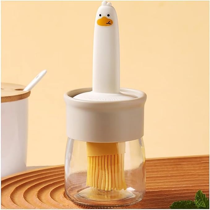 ASHGUJ Oil Dispenser Bottle with Basting Brush for Kitchen Cooking HeatResistant Glass Oil Dispenser for BBQ and Baking 