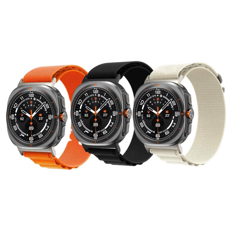 سوار ساعة ذكية سوار نايلون حلقي متوافق باللون أخضر قابل للتعديل مع Samsung Galaxy Watch Ultra بملاءمة قابلة للتعديل وحزام بديل للاستخدام اليومي للتنقل اليومي سهل التخزين - Image 2