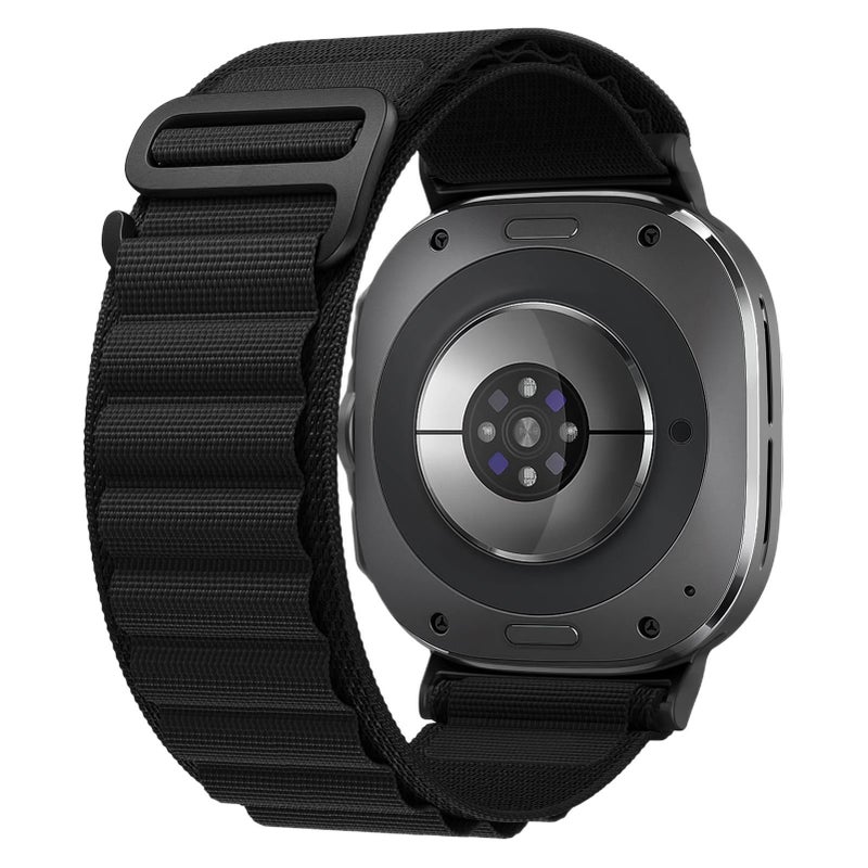 سوار ساعة ذكية سوار نايلون حلقي متوافق باللون أخضر قابل للتعديل مع Samsung Galaxy Watch Ultra بملاءمة قابلة للتعديل وحزام بديل للاستخدام اليومي للتنقل اليومي سهل التخزين - Image 1