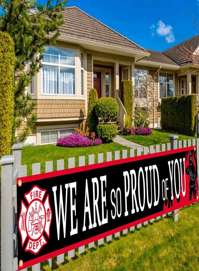 DodelyGz Firefighter Theme We Are So Proud Of You Backdrop Banner,Fireman Firefighter Retirement Party Birthday Party Decoration Supplies - Image 2