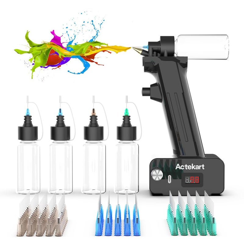 Actekart NoClean Airbrush Kit with Disposable Nozzle 50pcs x 02mm 100pcs x 03mm 100pcs x 05mm Disposable Nozzles 30PSI Rechargeable Portable Cordless Airbrush Spray Gun - Image 2