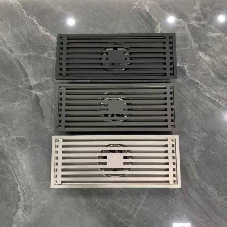 Gun Gray Thickened Bamboo Strip Long Floor Drain, Stainless Steel Long Strip Floor Drain For Shower Room, Rectangular Floor Drain For El Projects - Image 5
