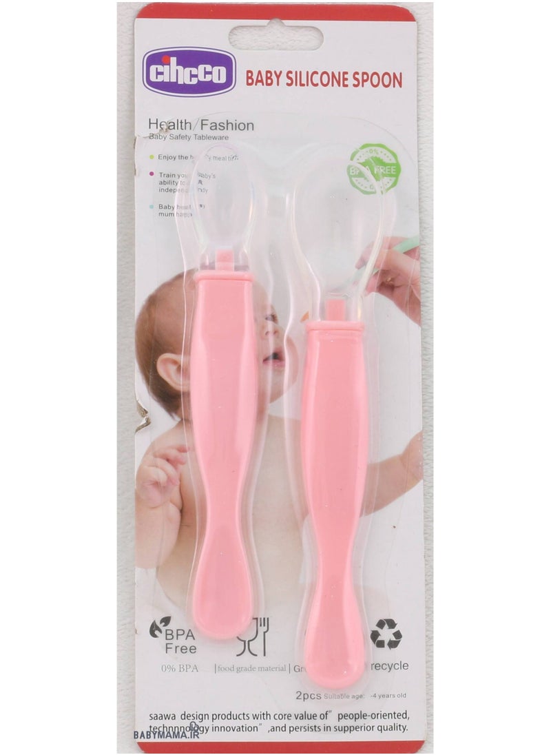 Chicco Silicone Feeding Spoon For Babies, 2 Pieces, Changes Color With Temperature  - Image 1